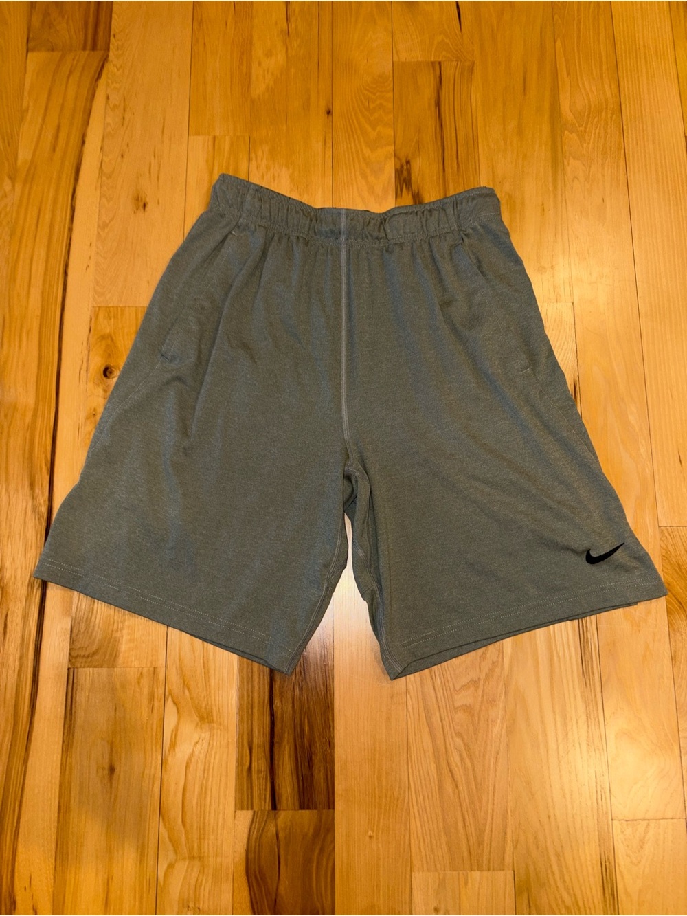 Nike Dri-Fit Men’s Athletic Shorts - Heather Gray with Black Swoosh